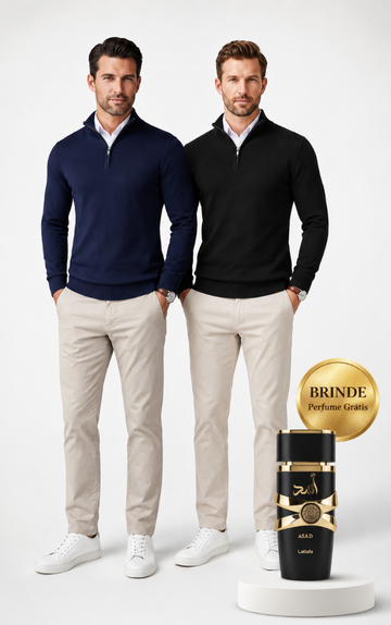 Kit: 2 QuarterZip Premium + Perfume Árabe de Brinde
