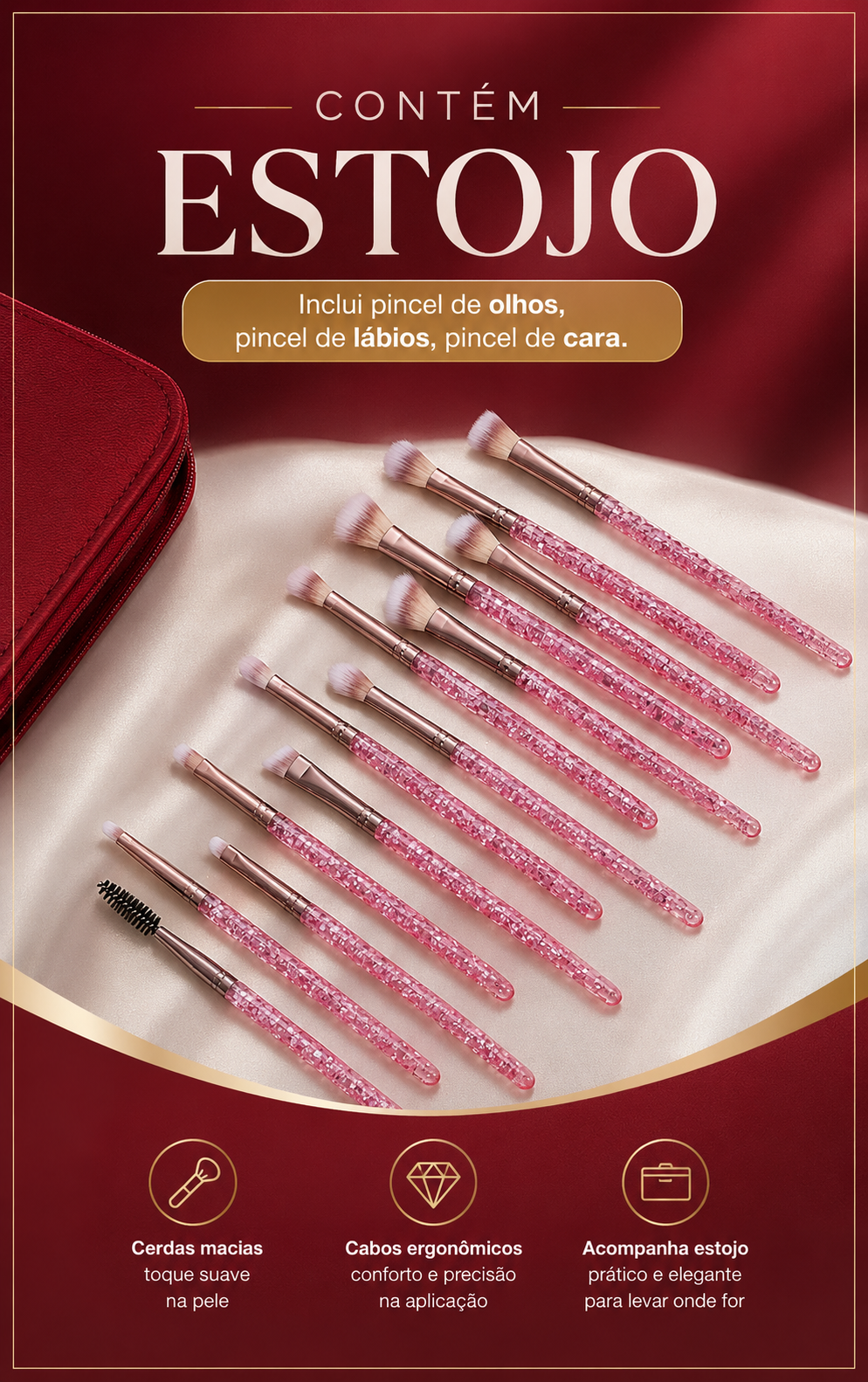 Kit de Maquiagem Profissional - 23 Peças