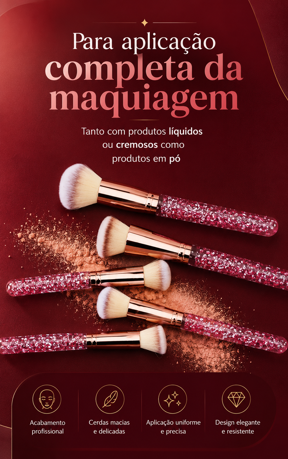 Kit de Maquiagem Profissional - 23 Peças