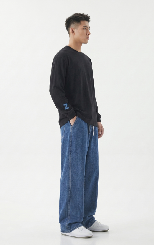 Calça Casual Wide Blue