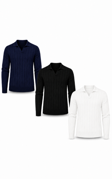 Kit: 3 Polos Longas em Tricô